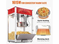 Máquina de Palomitas SucceBuy 1615 W, Máquina de Popcorn de 16 oz, Máquina de Mostrador con Caldero de Vidrio Templado, Estilo Cine,^ Clearance