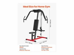Máquina de prensa de pecho ajustable SucceBuy, capacidad de 204 kg, equipo para entrenamiento de pecho, espalda, deltoides posteriores y hombros, gimnasio en casa^ Discount