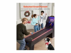 Máquina de Skeeball SucceBuy 274cm Lanzar y Marcar Mesa de Juego de Arcade Marcador Electrónico Sala de Juegos 4 Bolas