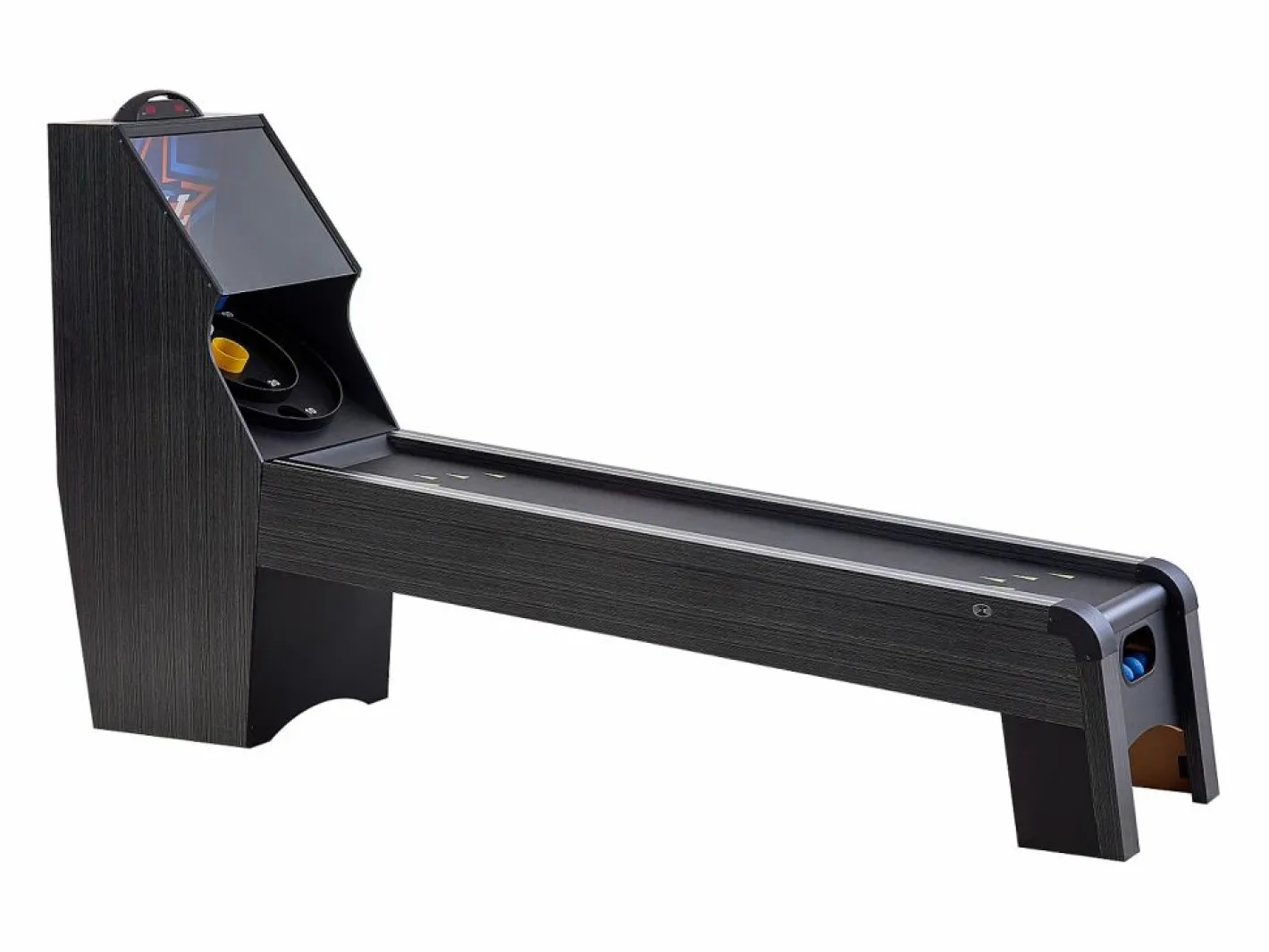 Máquina de Skeeball SucceBuy 274cm Lanzar y Marcar Mesa de Juego de Arcade Marcador Electrónico Sala de Juegos 4 Bolas