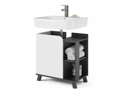 Vicco Mueble De Lavabo|Mueble bajo lavabo antracita/blanco 60x35x65 karen