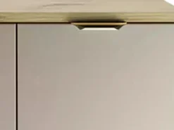 Mueble bajo lavabo con encimera de 60 cm, 2 puertas, roble Artisan / Kaszmir Orio Beige New