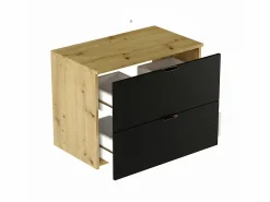 Mueble bajo lavabo con encimera de 80 cm, 2 cajones, roble Artisan / Orio^ Online
