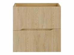 Vente-unique Mueble bajo lavabo suspendido estriado - Natural claro - Ancho 60 cm - ORISO Color natural claro Hot