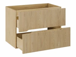 Mueble bajo lavabo suspendido estriado - Natural claro - Ancho 80 cm - ORISO^Vente-unique Best