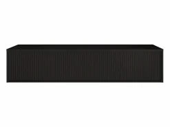 Vente-unique Mueble bajo lavabo suspendido estriado - mate - 150 cm - ARNEGA Negro Clearance