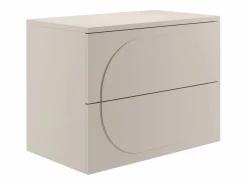 Vente-unique Mueble bajo lavabo suspendido con relieve redondeado con estante - - 80 cm - VUTOMA Beige Online