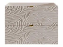Vente-unique Mueble bajo lavabo suspendido texturizado - - 80 cm - RINAREL Beige Discount