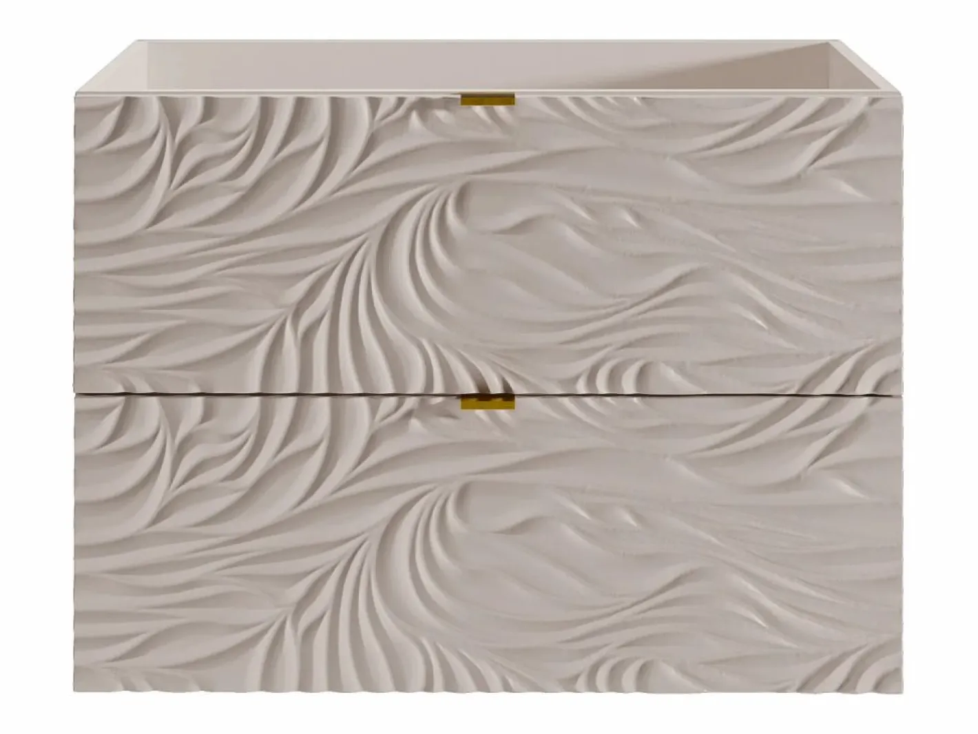 Vente-unique Mueble bajo lavabo suspendido texturizado - - 80 cm - RINAREL Beige Discount