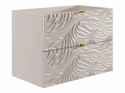 Vente-unique Mueble bajo lavabo suspendido texturizado - - 80 cm - RINAREL Beige Discount