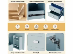 Merax Mueble De Baño Simple|Mueble bajo lavabo suspendido de un seno cerámico - 76 x 46 x 51 cm - acabado lacado - con LEDs + 2 cajones + puerta - cerámica + MDF -