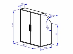 Vente-unique Armario Para Buhardilla|Mueble De Almacenaje|Mueble bajo para techo abuhardillado con 3 puertas y 1 estante color - ADEZIO