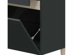 Mueble baño c/espejo y lavabo cerámico Lotto antracita y roble 80x45x80 cm Gris Sale