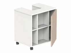 Mueble baño c/ruedas p/lavabo pedestal Sinna 59 cm Blanco Sale