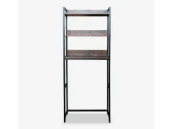 AHD Mueble Para Lavadora|Mueble baño para lavadora, secadora y WC 3 estantes 63x24x157 h Tamiq - Marrón - Negro