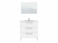 Conjunto De Baño|Mueble Baño Taria Contemporáneo Brillo con Espejo 80x86x45 cm