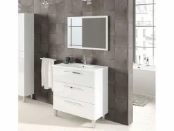 Conjunto De Baño|Mueble Baño Taria Contemporáneo Brillo con Espejo 80x86x45 cm