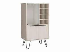 Mueble bar aster en melamina con 8 botelleros, 9 portacopas y almacenamiento inferior , , 109.4 cm X 59.6 cm X 40 cm^TuHome Sale