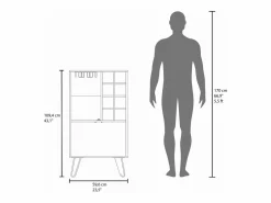 Mueble bar aster en melamina con 8 botelleros, 9 portacopas y almacenamiento inferior , , 109.4 cm X 59.6 cm X 40 cm^TuHome Sale