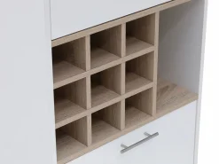 Mueble bar con almacenaje - Blanco y natural - ANOSKI^Vente-unique Clearance
