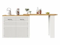 Hauss Spole Mueble Bar|Mueble bar extensible con 2 cajones y 2 puertas - Tapa extensible con ruedas - y madera