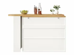 Hauss Spole Mueble Bar|Mueble bar extensible con 2 cajones y 2 puertas - Tapa extensible con ruedas - y madera