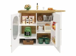 Mueble bar giratorio - 138 x 73 x 105 cm - 3 puertas + separadores extraíbles - MDF + Metal -^Merax Clearance