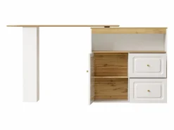 Mueble bar giratorio - Mesa de bar extensible con 2 cajones y 1 puerta de cristal - almacenamiento abierto -^ Hot