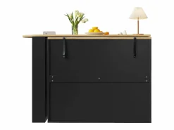 Mueble Bar|Mueble bar giratorio - Mesa de bar extensible con 3 cajones y 1 puerta - almacenamiento abierto -