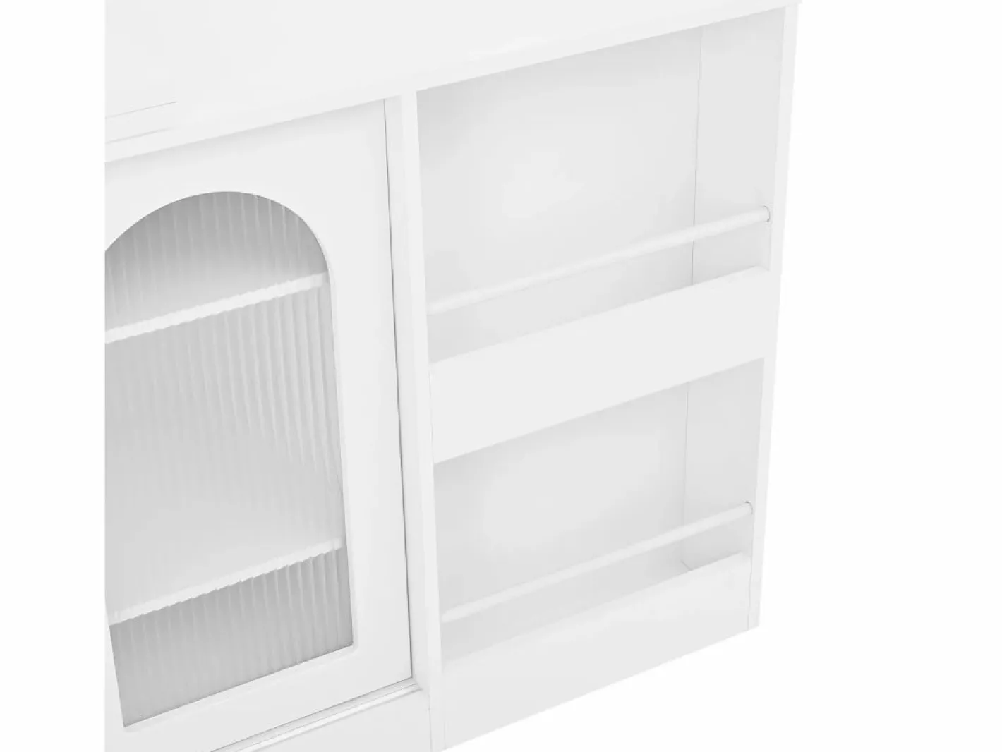 Mueble Bar|Mueble bar giratorio - Mesa de bar con 2 puertas de cristal y 2 compartimentos de almacenamiento abiertos - parte superior giratoria