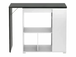Vente-unique Mueble bar giratorio con almacenaje - Blanco y antracita - SATURN Gris / Blanco Hot