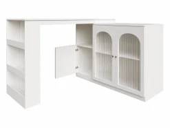 Hauss Spole Mueble Bar|Mueble bar giratorio con 3 puertas, 2 de ellas de cristal, estantes abiertos incluidos, cuerpo - 120x40x103cm