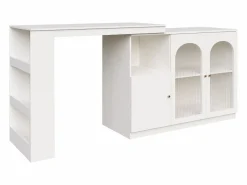 Hauss Spole Mueble Bar|Mueble bar giratorio con 3 puertas, 2 de ellas de cristal, estantes abiertos incluidos, cuerpo - 120x40x103cm