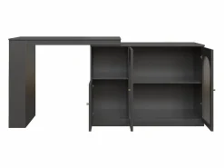 Hauss Spole Mueble Bar|Mueble bar giratorio con 3 puertas, 2 de ellas de cristal, estantes abiertos incluidos, cuerpo - 120x40x103cm