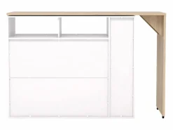 Mueble bar giratorio con almacenaje - Blanco y Natural - VINALO^Vente-unique Outlet