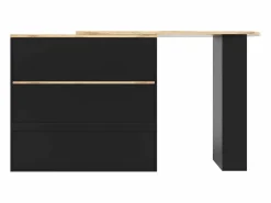 Hauss Spole Mueble bar giratorio con 4 cajones y 1 nicho, cuerpo con tapa chapada en madera - 138x39x104cm Negro Online
