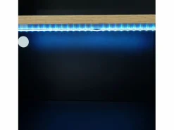 Hauss Spole Mueble Bar|Mueble bar giratorio con iluminación LED y 2 puertas de cristal - y natural claro