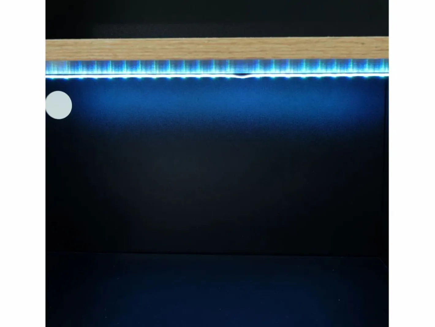 Hauss Spole Mueble Bar|Mueble bar giratorio con iluminación LED y 2 puertas de cristal - y natural claro