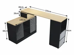 ModernLuxe Mueble bar giratorio y retráctil、Aparador multifuncional - gran espacio de almacenamiento - Negro Outlet