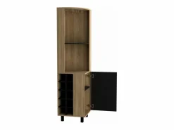 TuHome Mueble Bar|Mueble Bar Kaia en melamina con 3 estantes , 9 portacopas , 10 botelleros y gabinete inferior , multicolor , 180 cm X 45 cm X 45 cm
