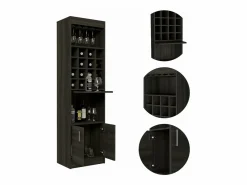 Mueble Bar kava espresso en melamina con Estante para Copas y Gabinete Inferior , 180.6 cm X 51 cm X 34 cm ,^TuHome Discount