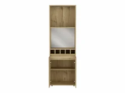 TuHome Vitrina|Mueble Bar Prana en melamina con 4 estantes , 2 puertas , 4 portabotellas y 6 portacopas , , 180 cm X 58.4 cm X 37 cm