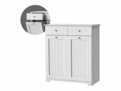 ML-DESIGN Mueble de lavadero armario para colada con 2 compartimentos y 2 cajones Blanco Clearance