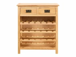 Mueble botellero de madera maciza de roble 72x32x90 cm ES447309 Marru00f3n