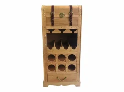 Mueble botellero, porta botellas, cofre de madera - L.43 x Alt. .100 cm - Natural - CAVINA^OZAIA Hot