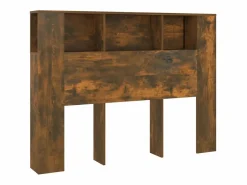 Mueble cabecero roble ahumado 140x18,5x104,5 cm^vidaxl