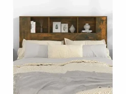 Mueble cabecero roble ahumado 140x18,5x104,5 cm^vidaxl