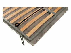 Les Tendances Cama Abatible|Mueble cama 140x190 cm con sofá y columna contenedor de madera de nogal Kanto-Color Microfibra 38