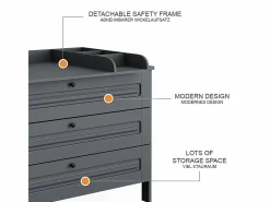 Mueble cambiador 133x70x98.4 ajaton^Vicco Outlet