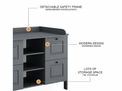 Vicco Mueble cambiador 133x70x98.4 ajaton Gris New